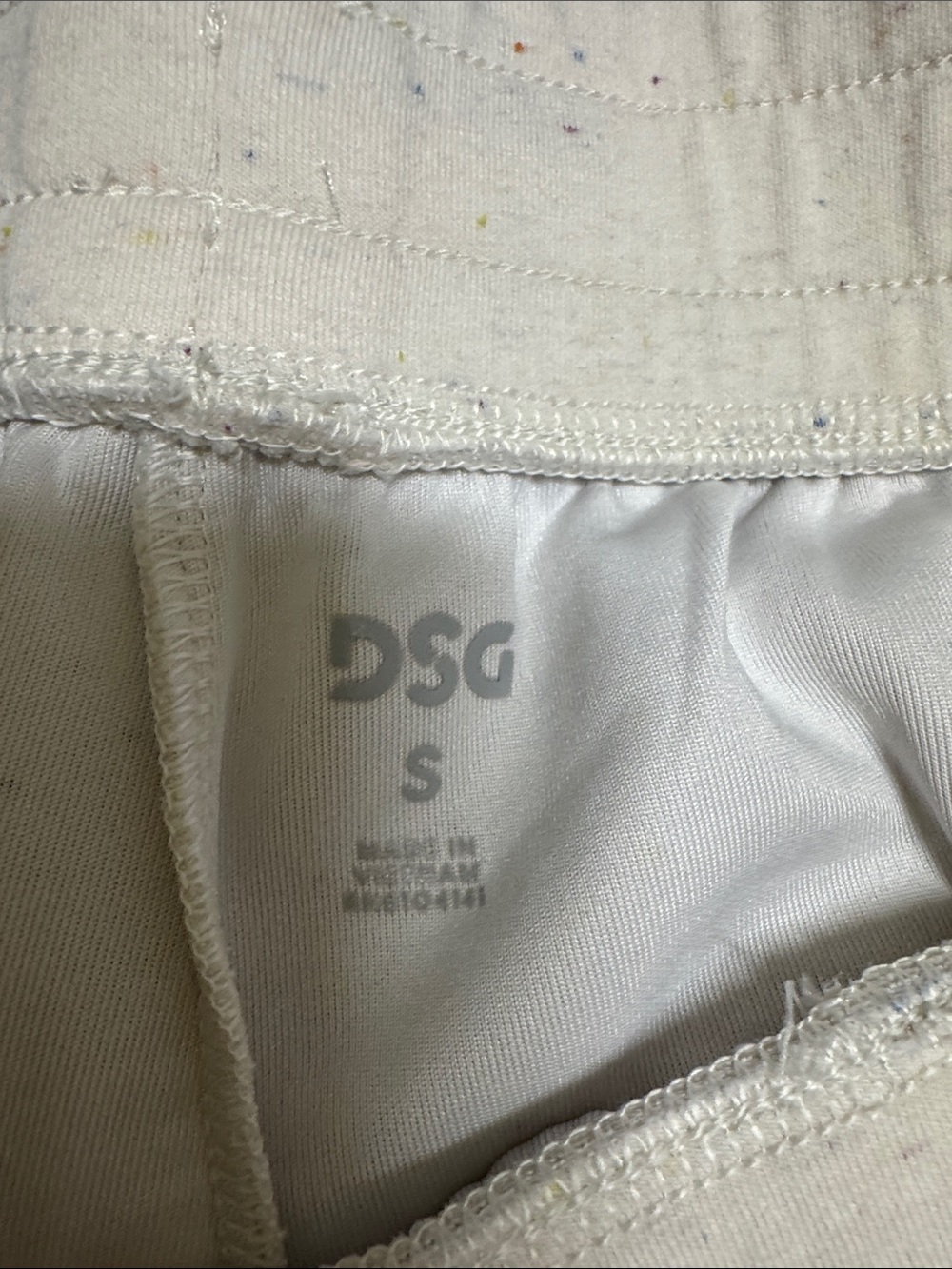 DSG White Athletic Shorts with Subtle Speckle